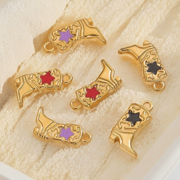 Stainless Steel Boots Pendant Vacuum Plated Necklace Bracelet Diy Accessories