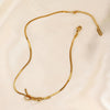 Stainless Steel Bow Clavicle Chain Retro Snake Bone Necklace For Ladies With Electroplating Treatment