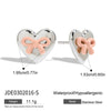 Stainless Steel Bow Earrings Jewelry With Electroplating And Love Paint Design For Women