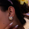 Stainless Steel Bow Earrings Jewelry With Electroplating And Love Paint Design For Women