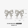 Stainless Steel Bow Earrings 18K Gold Plated For Women
