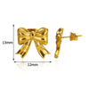 Stainless Steel Bow Geometric Electroplated Earrings For Women