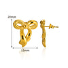 Stainless Steel Bow Geometric Electroplated Earrings For Women