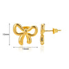Stainless Steel Bow Geometric Electroplated Earrings For Women