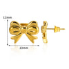 Stainless Steel Bow Geometric Electroplated Earrings For Women