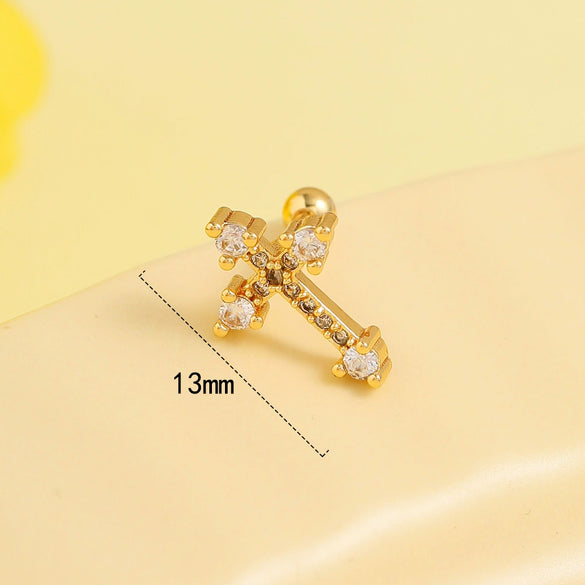 Stainless Steel Bow Geometric Flower Women's Electroplated Earrings