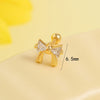 Stainless Steel Bow Geometric Flower Women's Electroplated Earrings
