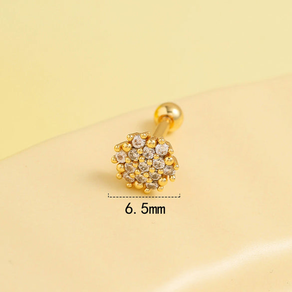 Stainless Steel Bow Geometric Flower Women's Electroplated Earrings