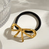 Stainless Steel Bow Hair Loop Headwear High Elasticity Geometric Electroplated Hair Accessories