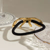 Stainless Steel Bow Hair Loop Headwear High Elasticity Geometric Electroplated Hair Accessories
