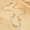 Stainless Steel Bow Jewelry Set With Electroplating Earrings Necklaces Ring For Women