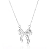 Stainless Steel Bow Jewelry Set With Pendant Bracelet Earrings Necklace For Women Electroplated
