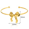 Stainless Steel Bow Jewelry Set With Pendant Bracelet Earrings Necklace For Women Electroplated