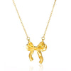 Stainless Steel Bow Jewelry Set With Pendant Bracelet Earrings Necklace For Women Electroplated
