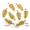 Stainless Steel Bow Leaves Pendant Accessories For Necklace And Bracelet Making Electroplated Waterproof