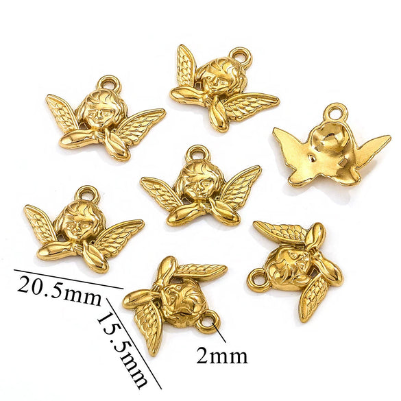 Stainless Steel Bow Leaves Pendant Accessories For Necklace And Bracelet Making Electroplated Waterproof