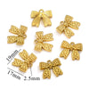 Stainless Steel Bow Leaves Pendant Accessories For Necklace And Bracelet Making Electroplated Waterproof