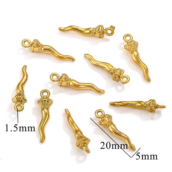 Stainless Steel Bow Leaves Pendant Accessories For Necklace And Bracelet Making Electroplated Waterproof