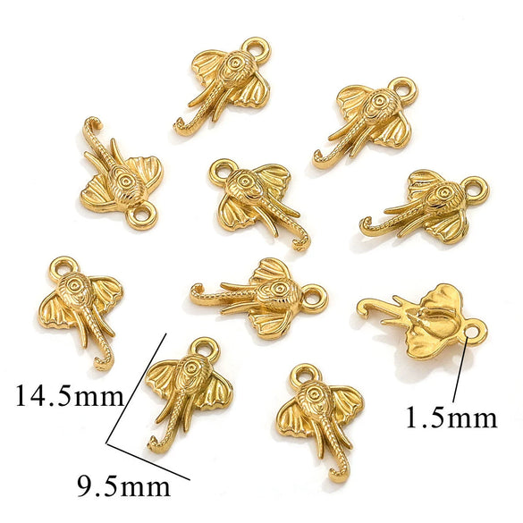 Stainless Steel Bow Leaves Pendant Accessories For Necklace And Bracelet Making Electroplated Waterproof
