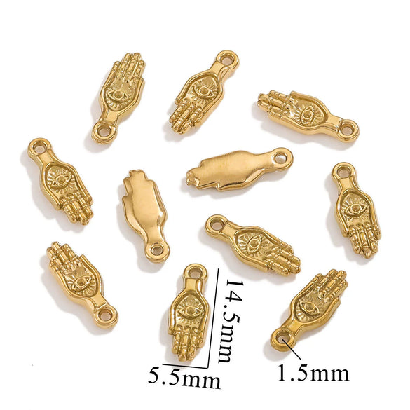 Stainless Steel Bow Leaves Pendant Accessories For Necklace And Bracelet Making Electroplated Waterproof