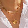 Stainless Steel Bow Necklace Handmade Polished Electroplated Women's Style
