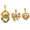 Stainless Steel Bow Pattern Vacuum Plating Crystal Diamond Pendant Jewelry Accessories