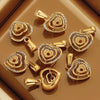 Stainless Steel Bow Pattern Vacuum Plating Crystal Diamond Pendant Jewelry Accessories