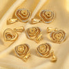 Stainless Steel Bow Pattern Vacuum Plating Crystal Diamond Pendant Jewelry Accessories