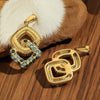Stainless Steel Bow Pattern Vacuum Plating Crystal Diamond Pendant Jewelry Accessories