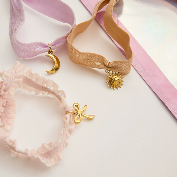 Stainless Steel Bow Patterned Bracelet Electroplated Hand Jewelry For Women Sweet Style