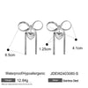 Stainless Steel Bow Pendant Earrings Electroplated For Women