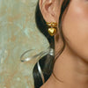 Stainless Steel Bow Pendant Earrings Electroplated For Women