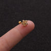 Stainless Steel Bow Pendant Zircon Earrings