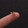 Stainless Steel Bow Pendant Zircon Earrings