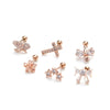 Stainless Steel Bow Pendant Zircon Earrings