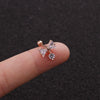Stainless Steel Bow Pendant Zircon Earrings