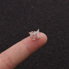 Stainless Steel Bow Pendant Zircon Earrings