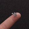 Stainless Steel Bow Pendant Zircon Earrings
