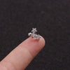 Stainless Steel Bow Pendant Zircon Earrings