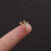 Stainless Steel Bow Pendant Zircon Earrings