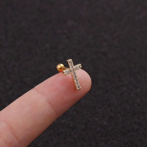 Stainless Steel Bow Pendant Zircon Earrings