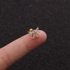 Stainless Steel Bow Pendant Zircon Earrings