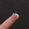 Stainless Steel Bow Pendant Zircon Earrings