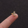 Stainless Steel Bow Pendant Zircon Earrings