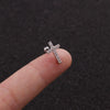 Stainless Steel Bow Pendant Zircon Earrings