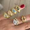 Stainless Steel Bow Ring Earrings Electroplated Light Luxury Personality Design