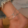 Stainless Steel Bow Shape Bead Clip Anklet Jewelry