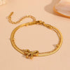 Stainless Steel Bow Shape Bead Clip Anklet Jewelry