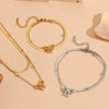 Stainless Steel Bow Shape Bead Clip Anklet Jewelry