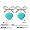 Stainless Steel Bow Shaped Dripping Oil Earrings Jewelry For Women